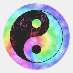Faded Rainbow Yin Yang Sticker