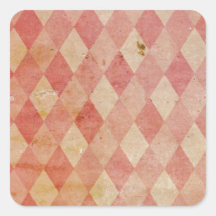 Faded red argyle wallpaper pattern square sticker