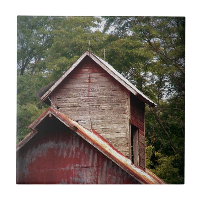Faded Red Barn Cupola Tile (Front)