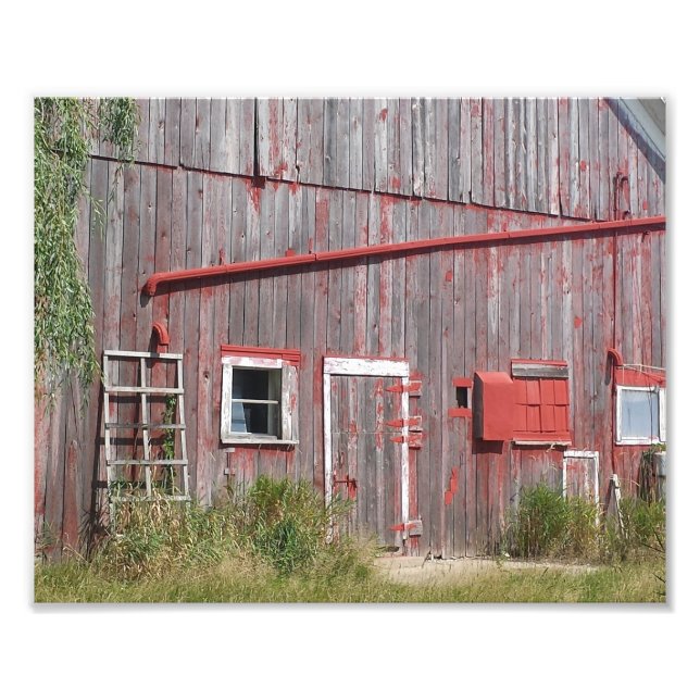 Faded Red Barn Photo Print (Front)