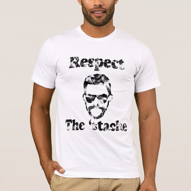 Faded Respect the Stache Shirt (Front)