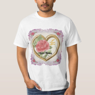Faded Rose Bevel Heart  t-shirts
