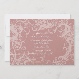 Faded Rose Grunge Bridal Shower Invitation
