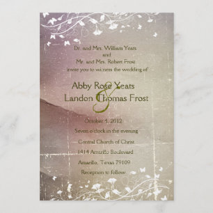 Faded Rose Parchment Wedding Invitation