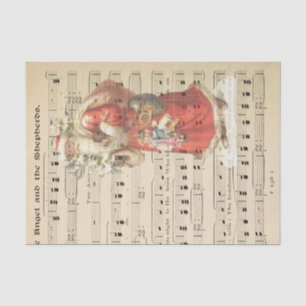 Faded Santa Christmas Music Sheet Decoupage