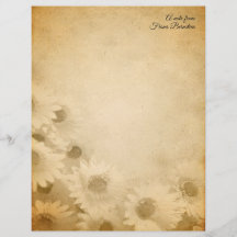 Faded Sunflower Rustic Personalised Stationery