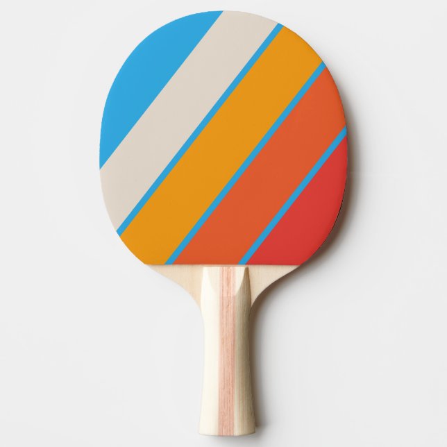Faded Surf Blue Bold Striped Ping Pong Paddle (Front)