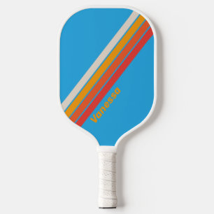 Faded Surf Blue Striped with Name Pickleball Paddle