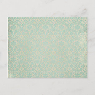 Faded Teal Damasks Pattern Postcard