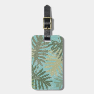 Faded Tropical Leaves Luggage Tag