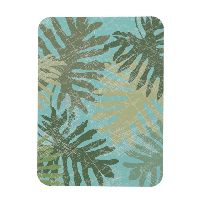 Faded Tropical Leaves Magnet (Vertical)