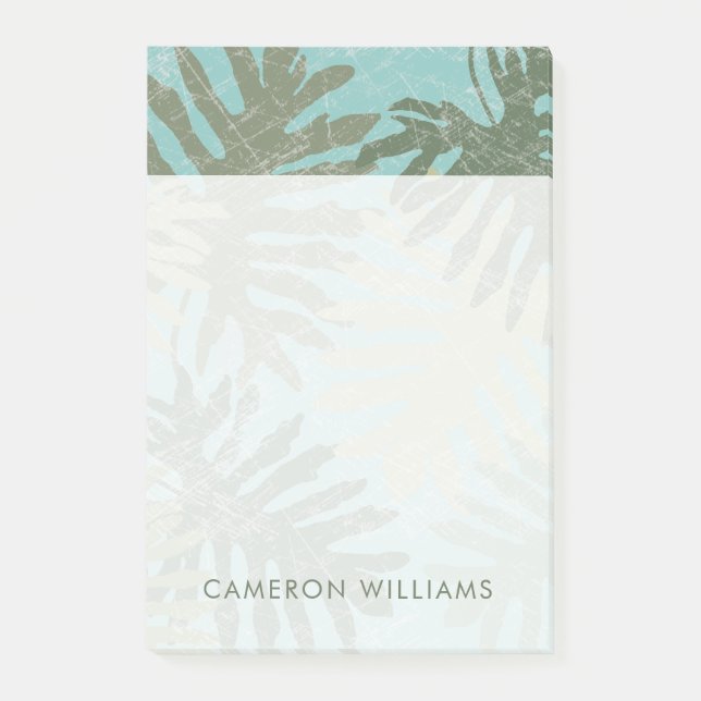 Faded Tropical Leaves Post-it Notes (Front)
