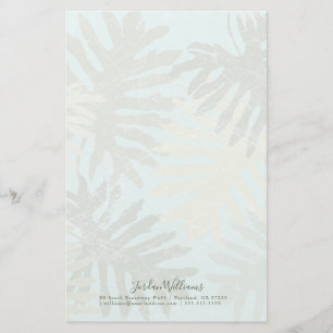 Faded Tropical Leaves Stationery