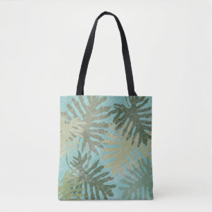 Faded Tropical Leaves Tote Bag