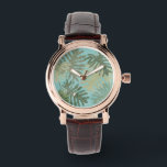 Faded Tropical Leaves Watch<br><div class="desc">"Faded Tropical Leaves I" by Jade Reynolds. Features a collection of tropical leaves in a faded design.</div>