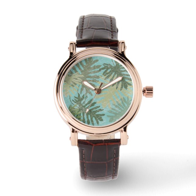 Faded Tropical Leaves Watch (Front)