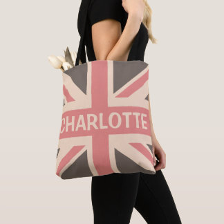 Faded UK British Personalised Union Jack Tote Bag