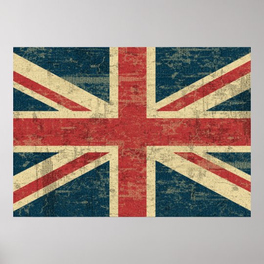 Faded Union Jack Poster | Zazzle.co.uk