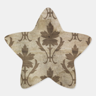 Faded vintage damask wallpaper star sticker