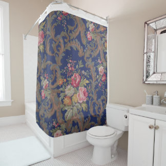 Faded Vintage Victorian Style Floral Chintz  Shower Curtain