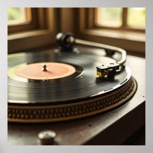 Faded Vinyl Record Poster