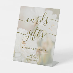 Faded White Roses Elegant Cards And Gifts Wedding Pedestal Sign