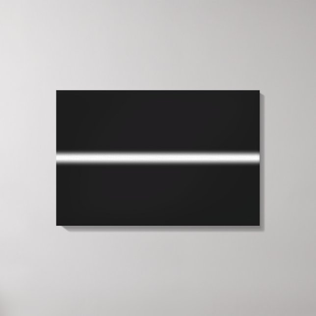 Faded White Stripe on Black Canvas Print (Front)