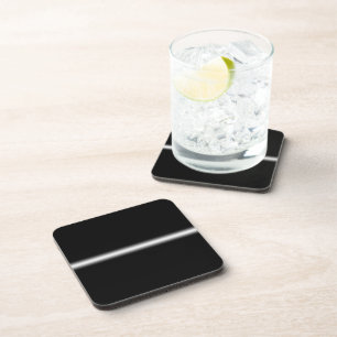 Faded White Stripe on Black Coaster