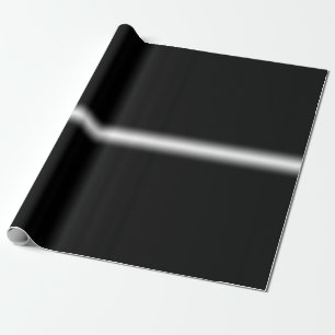Faded White Stripe on Black gift wrap