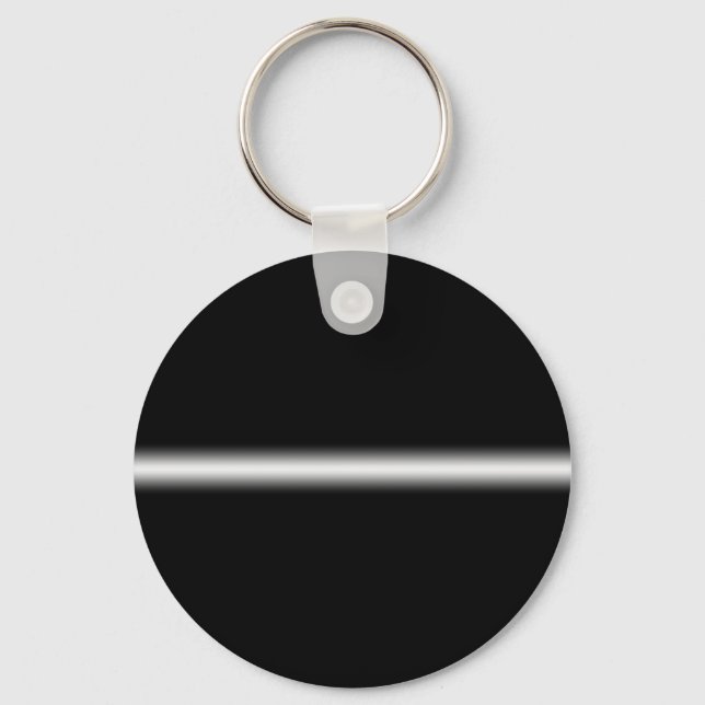 Faded White Stripe on Black Key Ring (Front)