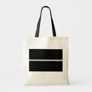 Faded White Stripe on Black Tote Bag