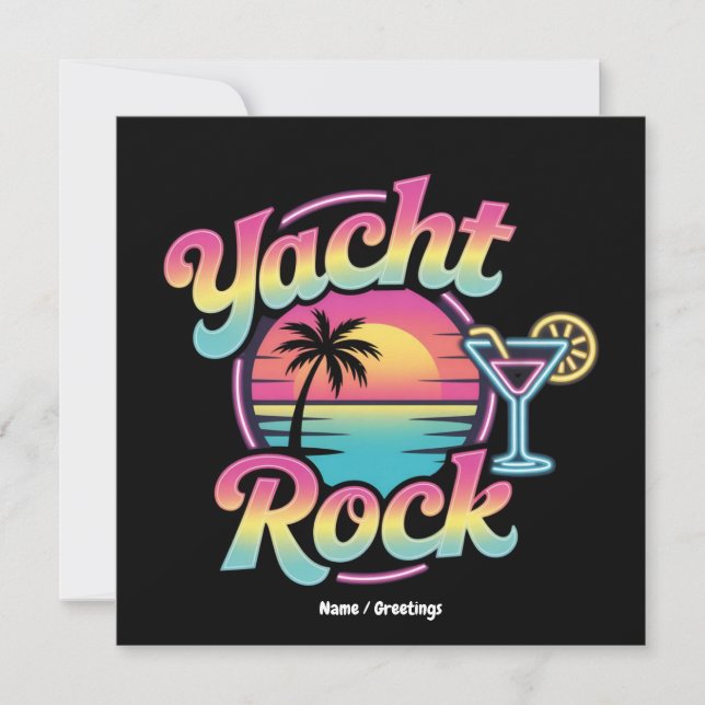 Faded Yacht Rock Boat Party – Smooth Sounds & Coas Invitation (Front)
