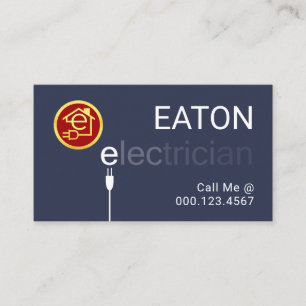 Fading Electrician Electric Plug Cord Business Card