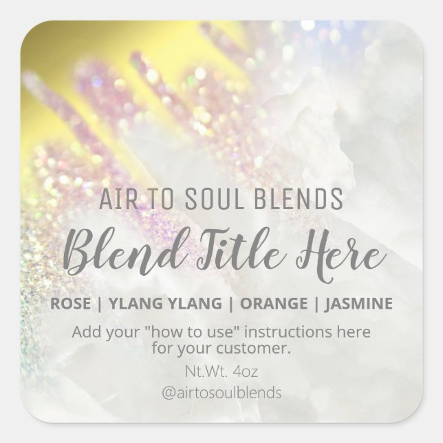 Fading Gold And Opal Essential Oil Blend Labels (Front)