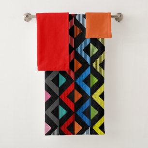 Fading Half-Diamonds Bath Towel Set