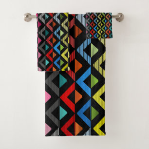 Fading Half-Diamonds Bath Towel Set