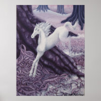 Fading Horse Galloping Among Giant Amethyst Trees