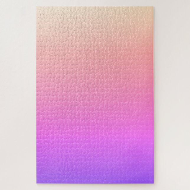 Fading Peach Pink & Purple Colorful Ombre Jigsaw Puzzle (Vertical)