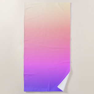 Fading Peach Pink & Purple Colourful Ombre Beach Towel