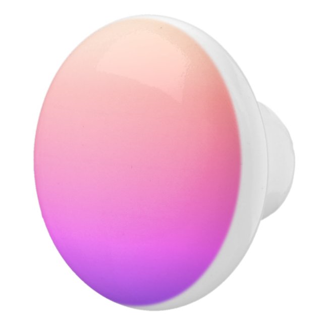 Fading Peach Pink & Purple Colourful Ombre Ceramic Knob (Right)