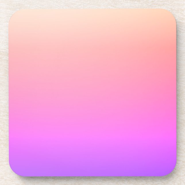 Fading Peach Pink & Purple Colourful Ombre Coaster (Front)