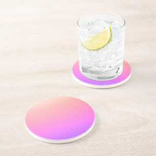 Fading Peach Pink & Purple Colourful Ombre Coaster