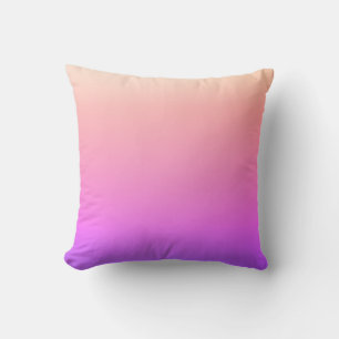 Fading Peach Pink & Purple Colourful Ombre Cushion