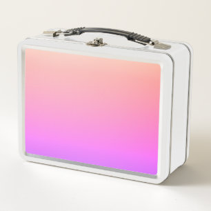 Fading Peach Pink & Purple Colourful Ombre Metal Lunch Box