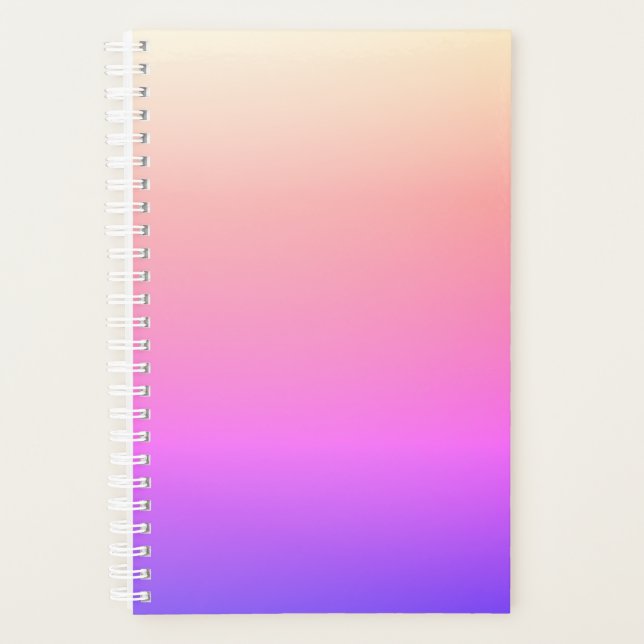 Fading Peach Pink & Purple Colourful Ombre Planner (Front)