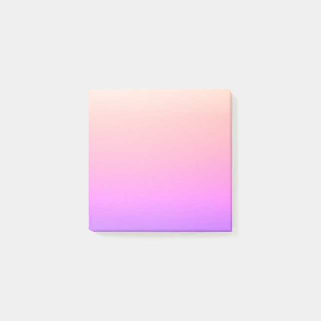 Fading Peach Pink & Purple Colourful Ombre Post-it Notes (Front)