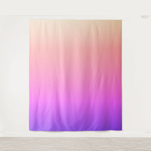 Fading Peach Pink & Purple Colourful Ombre Tapestry