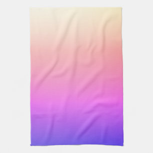 Fading Peach Pink & Purple Colourful Ombre Tea Towel