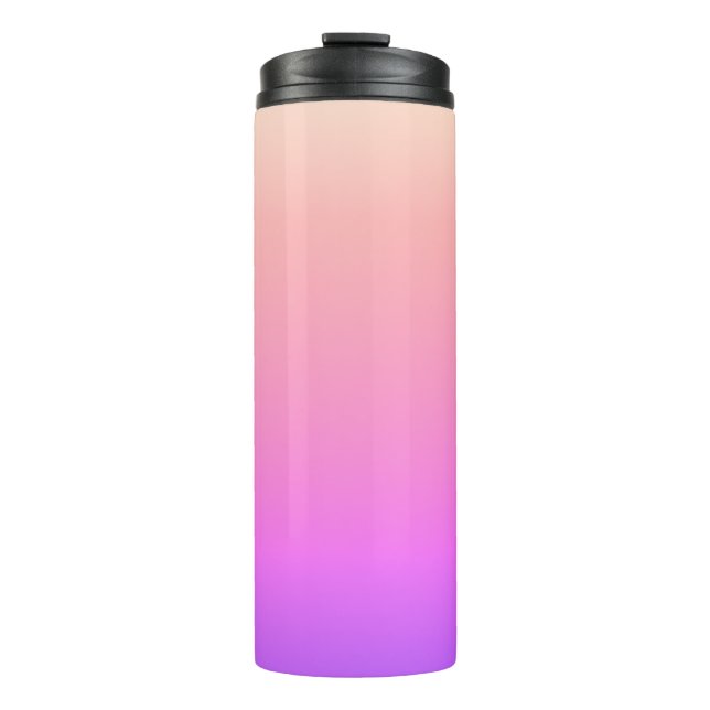 Fading Peach Pink & Purple Colourful Ombre Thermal Tumbler (Front)