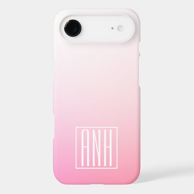Fading Pinks Ombre Gradation & Your Initials Case-Mate iPhone Case (Back)